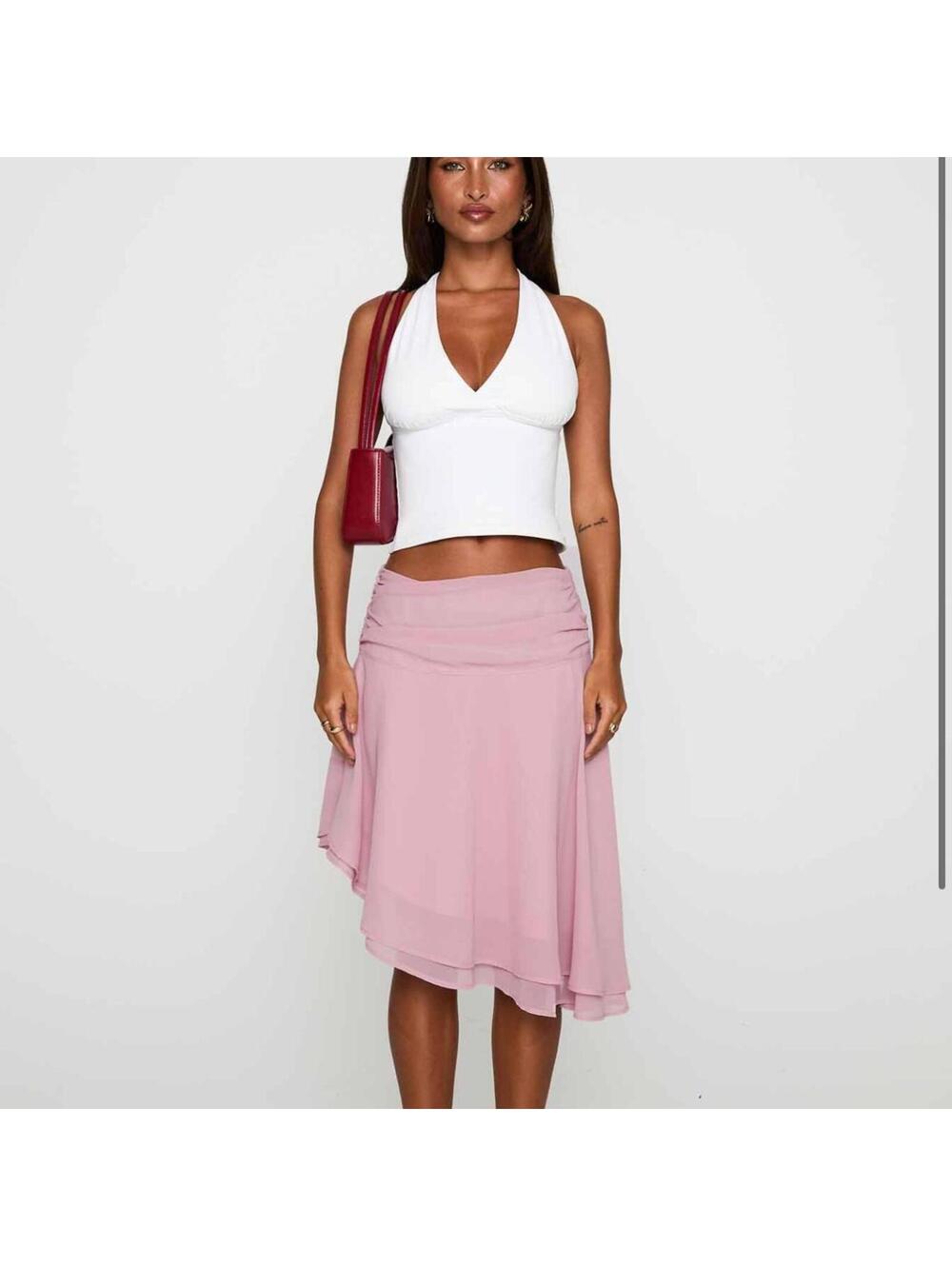 Princess Polly Evanescence asymmetrical midi skirt